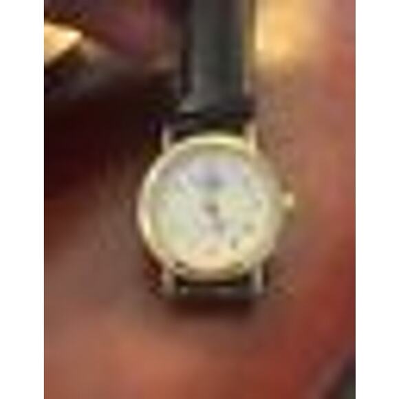 Women's 27mm Gold Tone Speidel Express Watch, WR, Black Leather Band - Picture 1 of 3